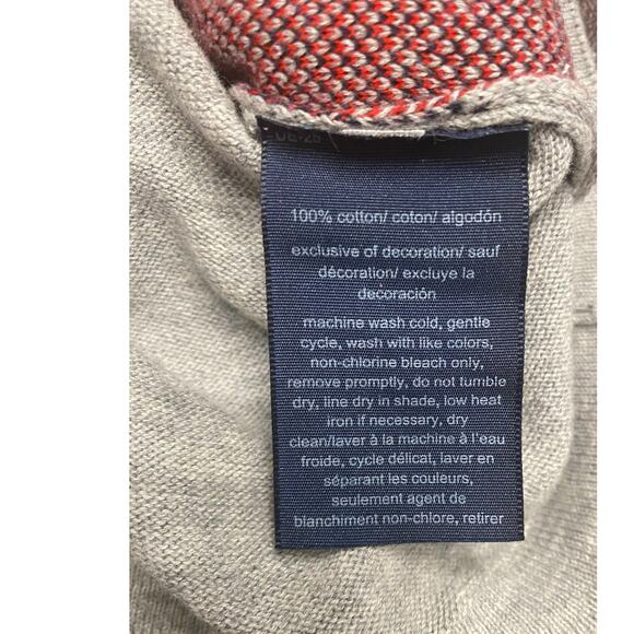 Tommy Hilfiger‎ Gray Argyle V-Neck Sweater Women's Med Preppy Academia Layering - Picture 8 of 8